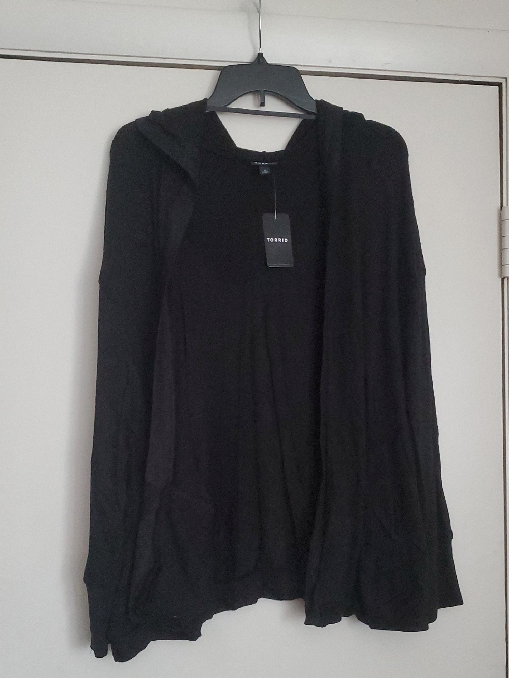 Torrid Black Hooded Open Front Cardigan